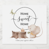 Thuiszoet home nieuwe thuiscadeau van agent sparkling wijnetiket (Enkel label)