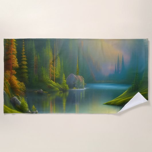 Thuiszoet startpunt in de bossen strandlaken (Voorkant)