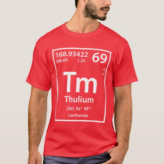 Thulium Element (wit) T-Shirt (Voorkant)