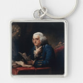 Thumb Portrait Benjamin Franklin in White House Sleutelhanger (Voorkant)