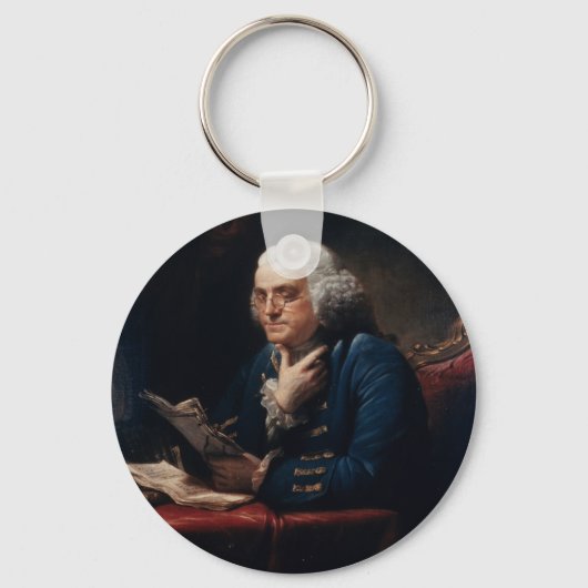 Thumb Portrait Benjamin Franklin in White House Sleutelhanger (Voorkant)