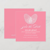 Thumb Print Heart | Datum opslaan Save The Date (Voorkant / Achterkant)