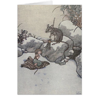 Thumbelina en muis prinses winter sprookje