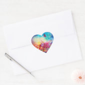 THUMBELINA, FLOWER BASKET EN BUTTERFLES HART STICKER (Envelop)