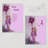 THUMBELINA MET PINK PAARSE STROOMMONOGRAM VISITEKAARTJE (Voorkant / Achterkant)
