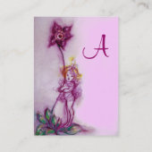 THUMBELINA MET PINK PAARSE STROOMMONOGRAM VISITEKAARTJE (Achterkant)