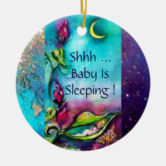 THUMBELINA PINK RUBY HEART MONOGRAM DEUR HANGER KERAMISCH ORNAMENT (Voorkant)