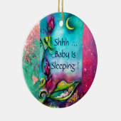 THUMBELINA PINK RUBY HEART MONOGRAM DEUR HANGER KERAMISCH ORNAMENT (Rechts)