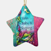 THUMBELINA PINK RUBY STAR MONOGRAM DEUR HANGER KERAMISCH ORNAMENT (Links)