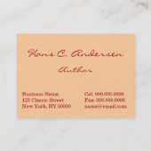 Thumbelina's bruiloft in het bos visitekaartje (Achterkant)