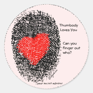 Thumbody vous aime autocollant d'empreinte