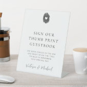 Thumbprint Keepsake instructies bruiloft Reclamebord Met Voetstuk (Insitu)