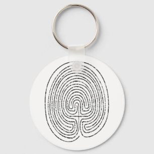 Thumbprint Labyrinth Sleutelhanger