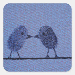 Thumbprint Lovers Vierkante Sticker