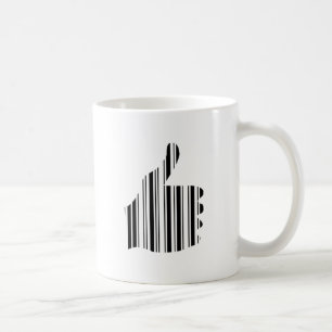 THUMBS UP BAR CODE Duim Gebaar Patroon Ontwerp Koffiemok