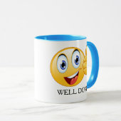 Thumbs Up Emoji Goed gedaan Glimlachend Gezicht Ge Mok (Voorkant rechts)