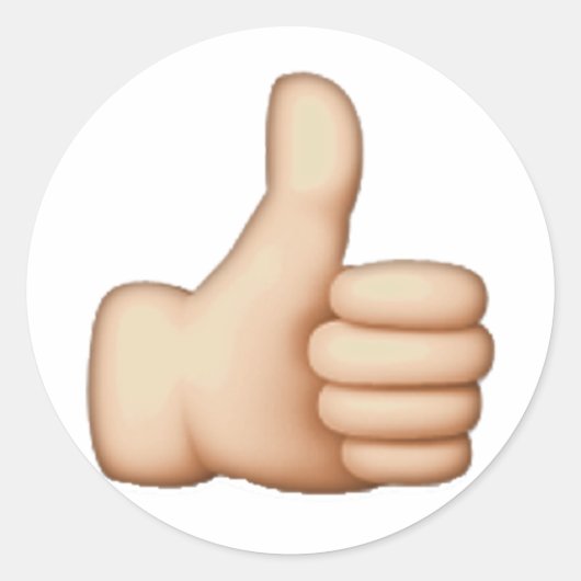 Thumbs Up - Emoji Ronde Sticker (Voorkant)