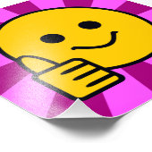 Thumbs Up Happy Yellow Face Foto Afdruk (Hoek)