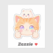 Thumbs Up Kitten & Hamster Sticker (Feuille)