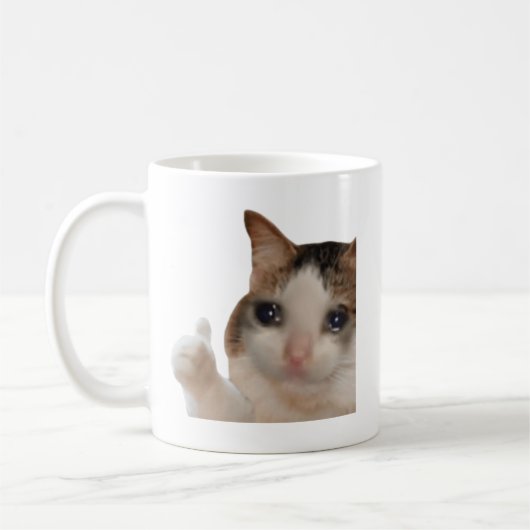 Thumbs Up Ok Cat Meme Mug Double Sided (Gauche)