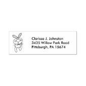 Thumbs Up Rabbit Drawing Big Nose Bow Stropdas Zelfinktende Stempel (Design)