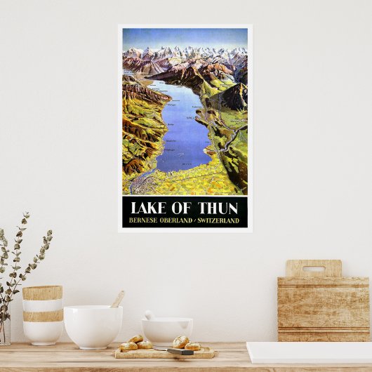 Thun-meer, Bernese Oberland, Zwitserland Poster (Keuken)