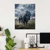 Thunder Bison Storm Prairie Poster (Thuiskantoor)