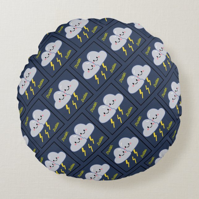 Thunder Buddies Rond Kussen (Voorkant)