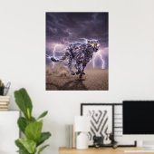 Thunder Cheetah Lightning Velocity Kunst Poster (Thuiskantoor)