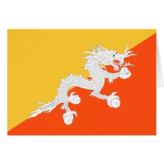 Thunder Dragon Vlag van Bhutan (Voorkant Horizontaal)