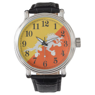 Thunder Dragon Vlag van Bhutan Horloge