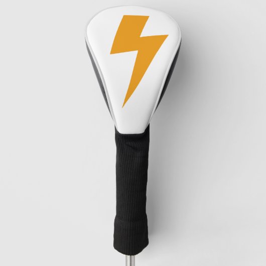 Thunder Energy Power Sign Yellow White Golfheadcover (Voorkant)