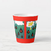 Thunder Flowers Fun Comic Book Pop Art Latte Mok (Voorkant)