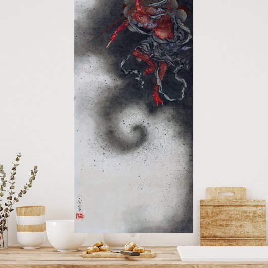 Thunder God, Hokusai Poster (Keuken)