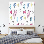 Thunder Naadloze Illustratie Canvas Afdruk (Insitu (Slaapkamer))