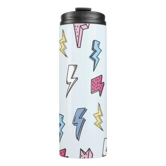  Thunder Naadloze Illustratie Thermosbeker (Voorkant)