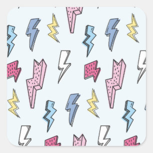 Thunder Naadloze Illustratie Vierkante Sticker