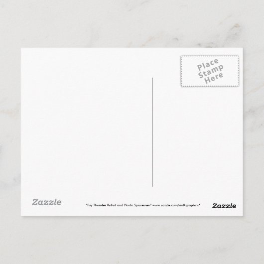 Thunder Robot en Speelgoed Spacemen Retro Styled P Briefkaart (Achterkant)