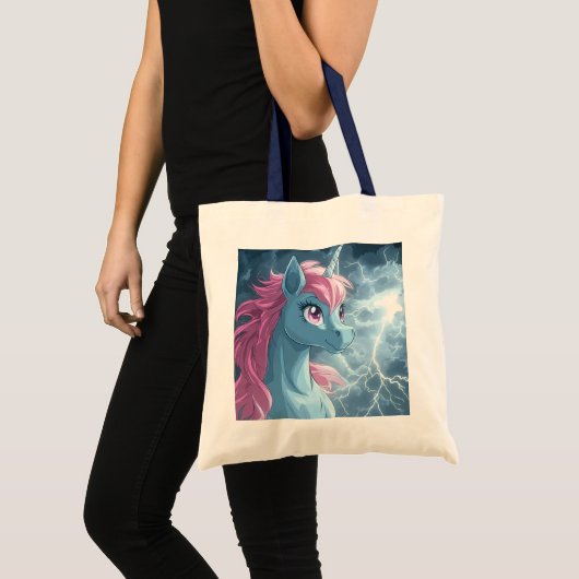 Thunder Unicorn van dichtbij Tote Bag (Voorkant (product))