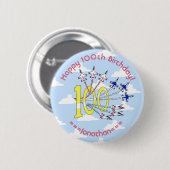 Thunderbird 100th Blue Sky Birthday Badge Ronde Button 5,7 Cm (Voorkant /achterkant)