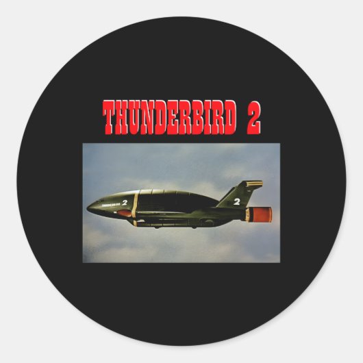 Thunderbird 2 foto Thunderbirds vrachtvliegtuig Ronde Sticker (Voorkant)