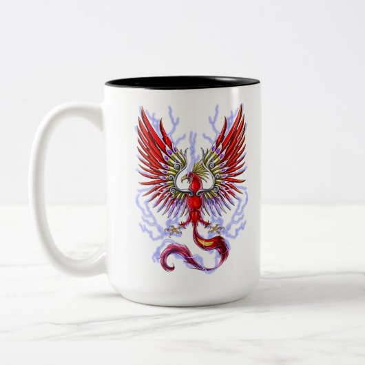 Thunderbird Cryptid Creature Tweekleurige Koffiemok (Links)