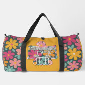 Thunderbird Golf Duffle Bag – bloemen + sinaasappe Plunjezak (Achterkant)