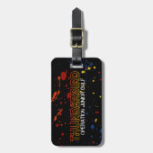 Thunderbird golftas Label – Black Splatter Edition Bagagelabel (Voorkant verticaal)