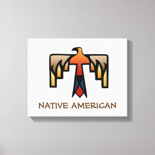 Thunderbird - Inheems Amerikaans Indiaans symbool Canvas Afdruk