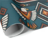 Thunderbird Native Spirit Tribal Pattern Gift Wrap Cadeaupapier (Rol Hoek)