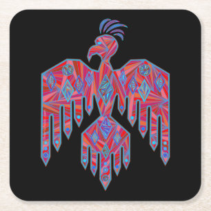 Thunderbird Southwest Art Native American symbool Vierkante Kartonnen Onderzetter