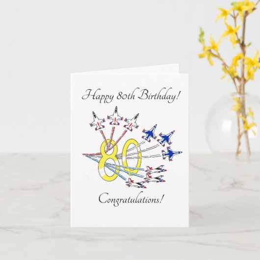 Thunderbirds 80e - Carte d'anniversaire blanc (Fleur jaune)