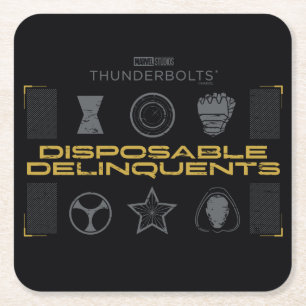 Thunderbolts* Wegwerp criminelen Vierkante Kartonnen Onderzetter