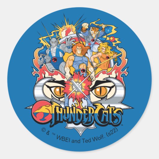 ThunderCats | Firey Group Graphic Ronde Sticker (Voorkant)
